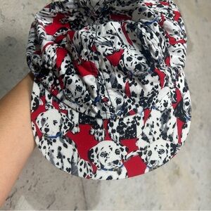 Vintage red Snap back hat Dalmatian print one size hat
